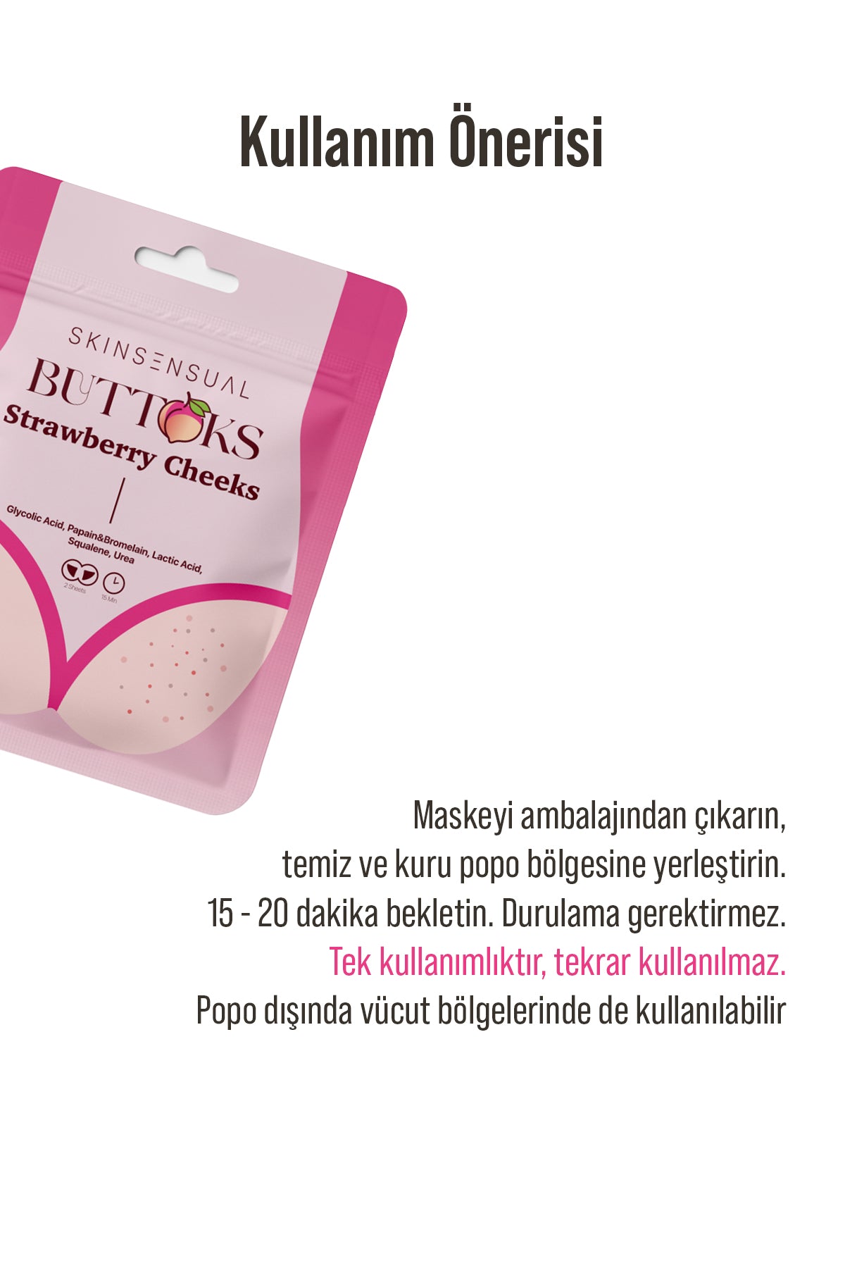 Buttoks Strawberry Cheeks Vücut Maskesi | Çilek ve Tavuk Derisi Görünümüne Elveda | 2 Parça