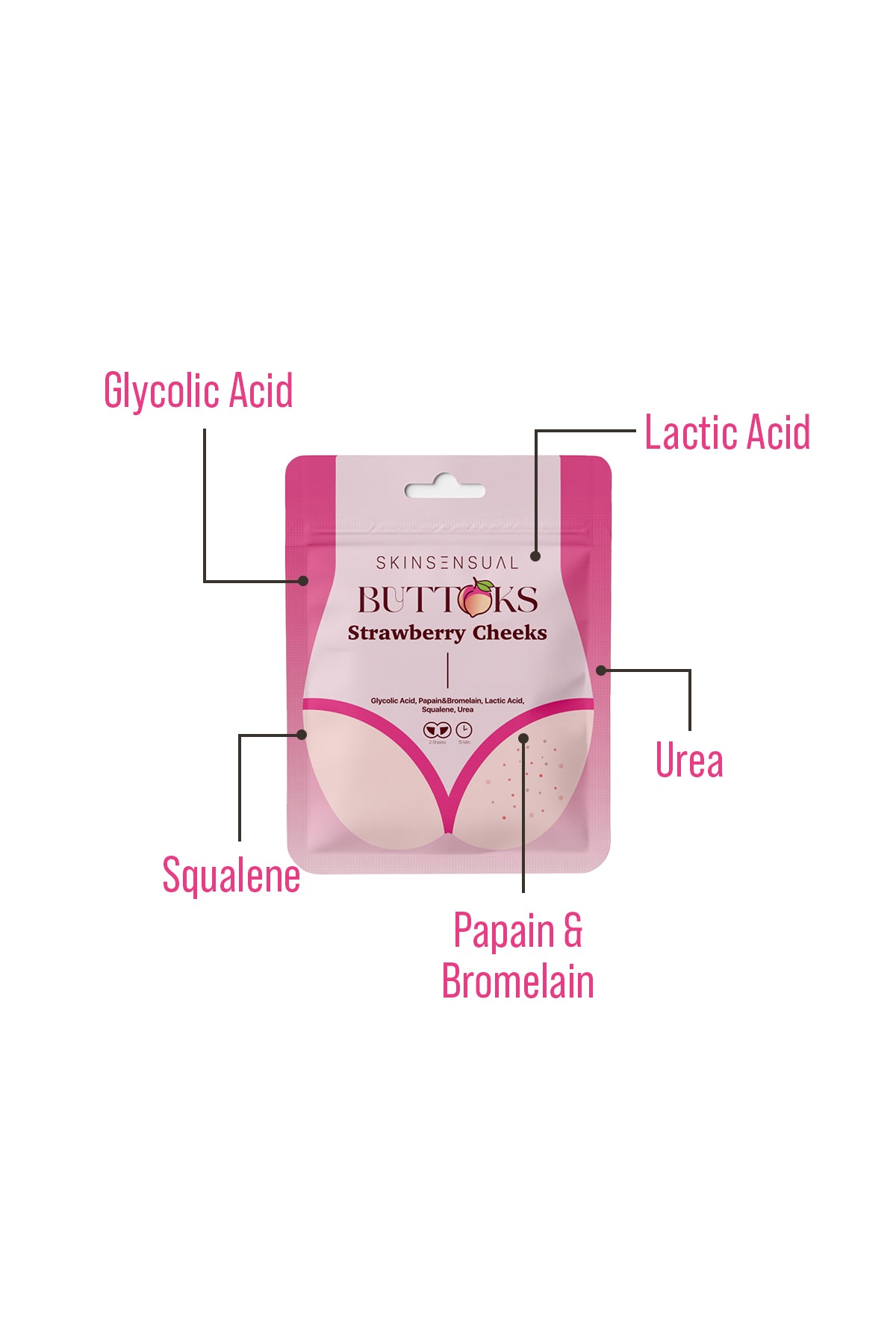 Buttoks Strawberry Cheeks Vücut Maskesi | Çilek ve Tavuk Derisi Görünümüne Elveda | 2 Parça